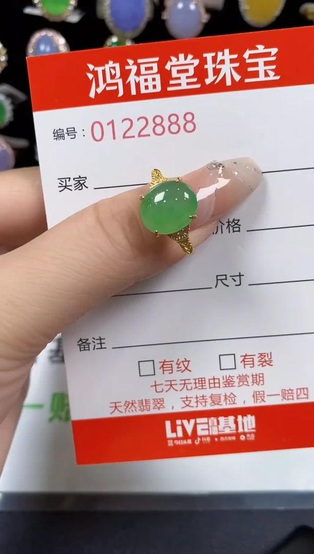 翡翠戒指银S925镶嵌2888