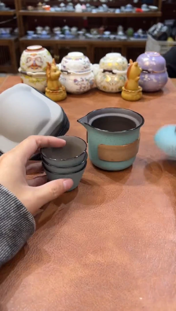 真的很便宜会开片的旅行茶具