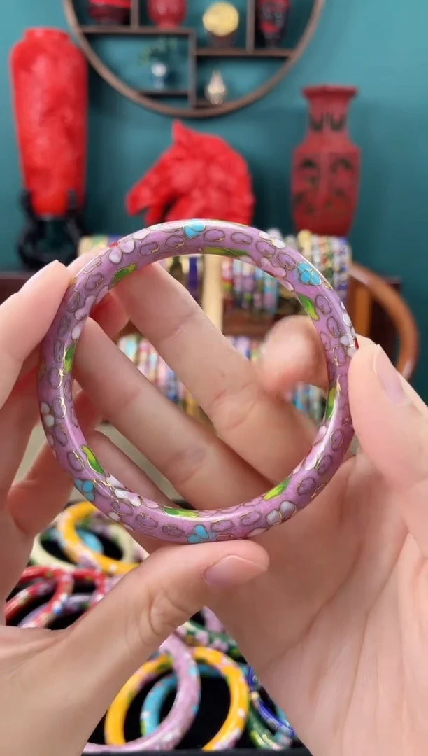 非遗技艺 景泰蓝公主镯紫色