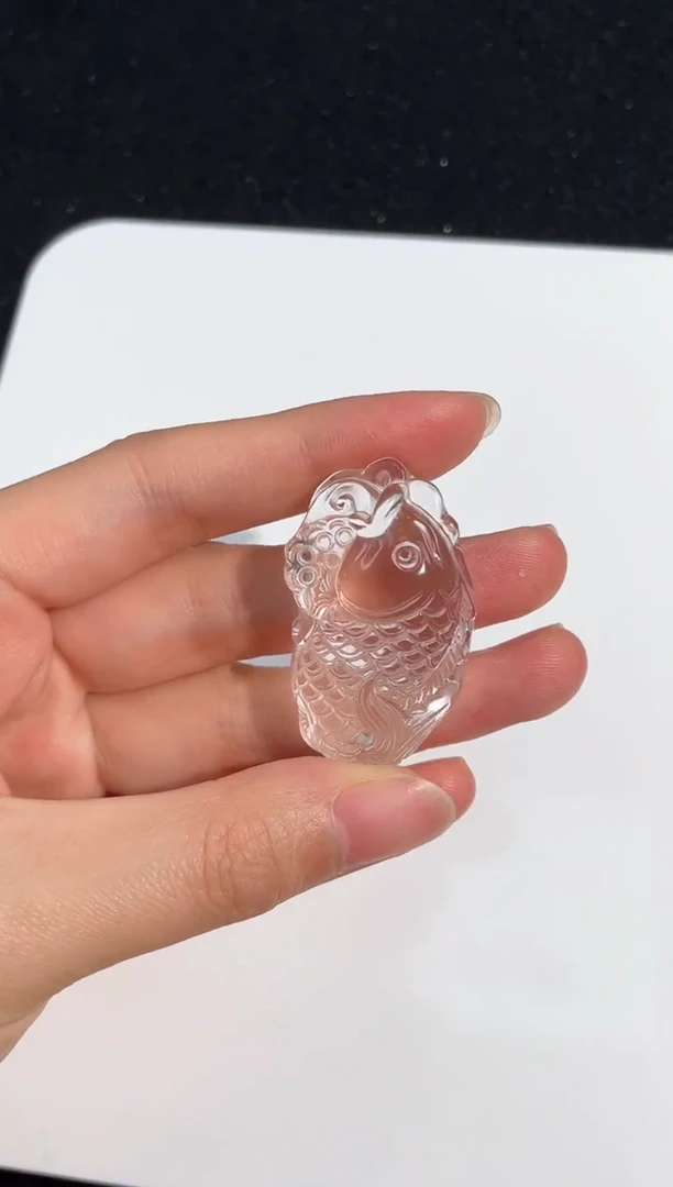 【闪购商品】水晶颈饰未镶嵌白水晶年年有鱼吊坠