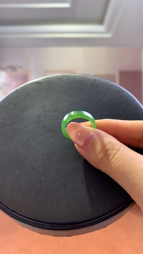 未镶嵌和田玉挂件J****n碧玉戒圈12