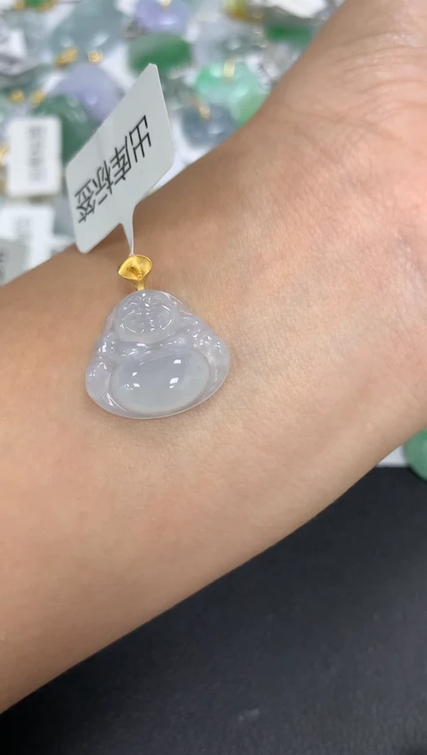 颈饰18K金镶嵌翡翠a货假一赔三支持复检百元上9元证书费自理