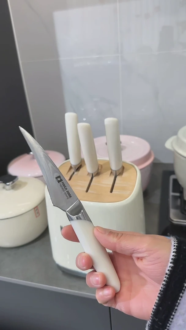 【闪购商品】瓷钻石系列套装（含刀架）-奶油白