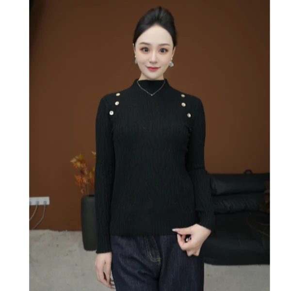 雨菲2025百搭休闲打底衫2025秋冬款韩版修身针织衫