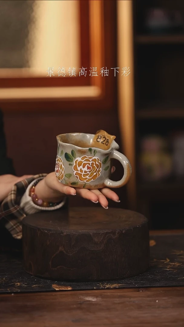 陶瓷景德镇高温釉下手绘陶瓷@L828@