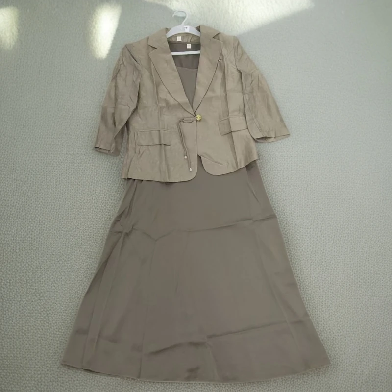 D085春秋气质减龄西装外套无袖连衣裙两件套时尚洋气