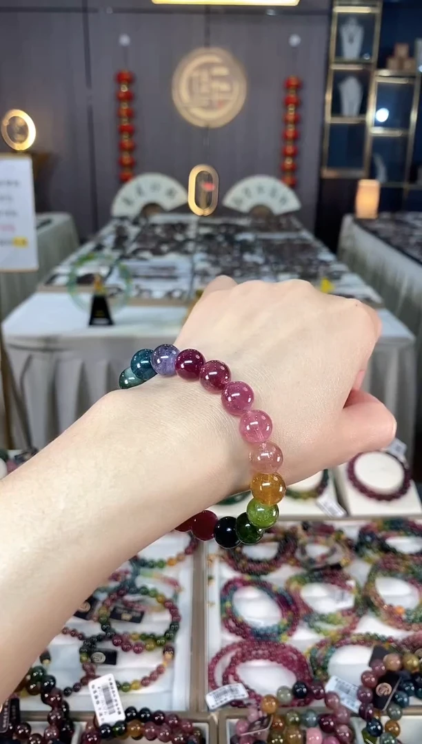 未镶嵌老矿碧玺单圈手串10mm+碧玺hon多样性发货一条