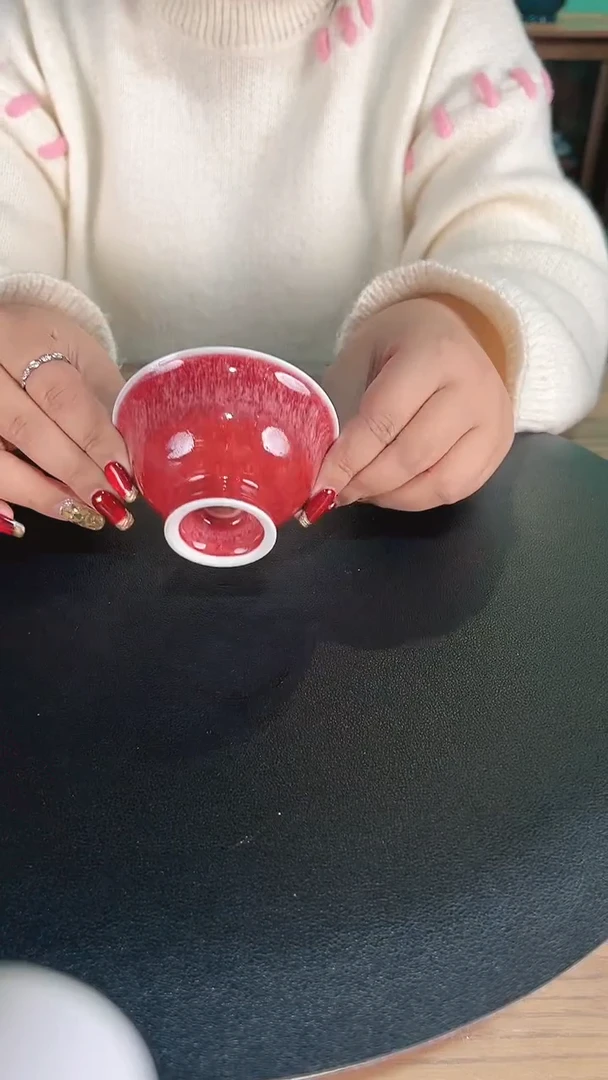 【闪购商品】杯一品德窑单色釉豇豆红杯子