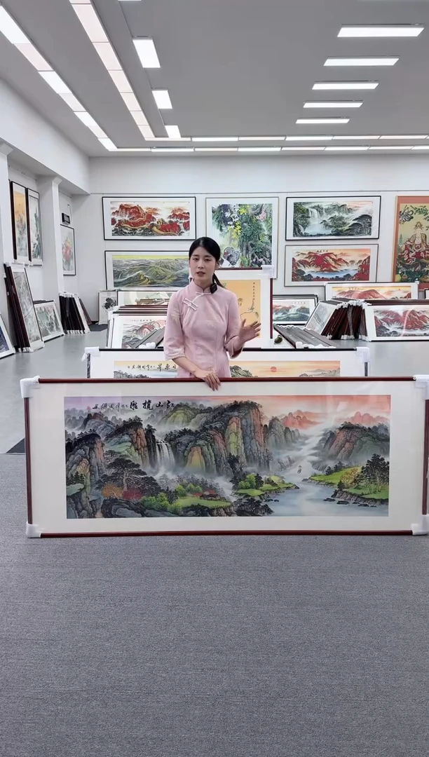 国画手绘 江山揽胜 219*88