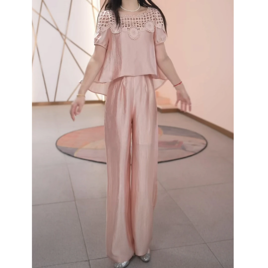 美曦女装夏季时尚修身洋气气质休闲百搭修身显瘦减龄女装两件套裤