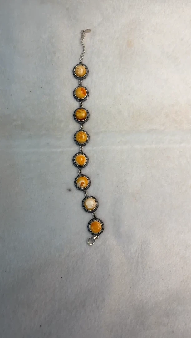 手链蜜蜡银S925镶嵌噶玛珠宝蜜蜡银S925  28mm