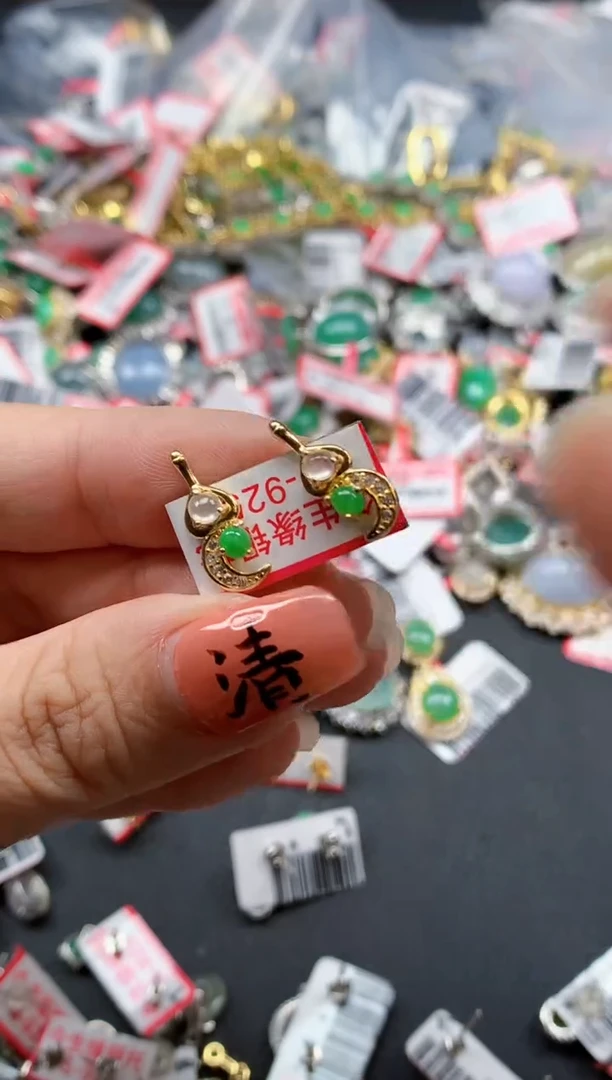 银S925镶嵌戒指翡翠天然A货缅甸翡翠