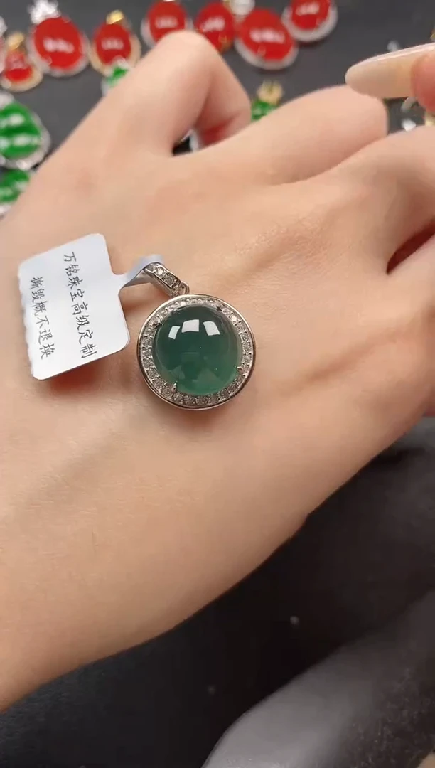 银S925镶嵌戒指翡翠51511