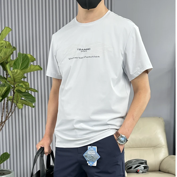 7815字母夏季新款休闲运动半袖男士圆领短袖冰感户外速干健身