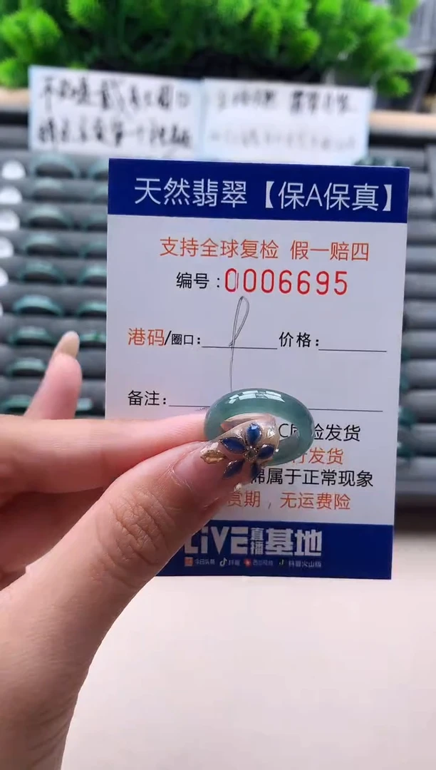 未镶嵌戒指翡翠  6695