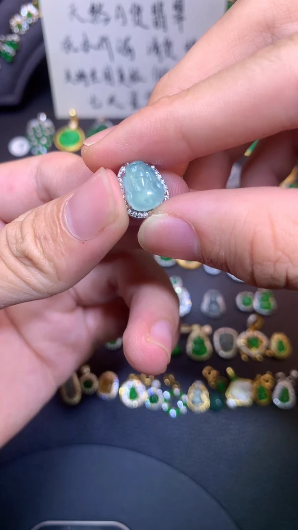 吊坠(不含链)银S925镶嵌翡翠1