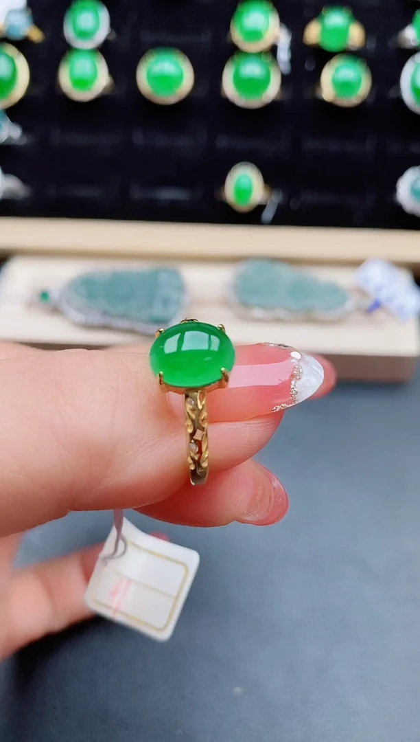 【闪购商品】翡翠戒指银S925镶嵌50800