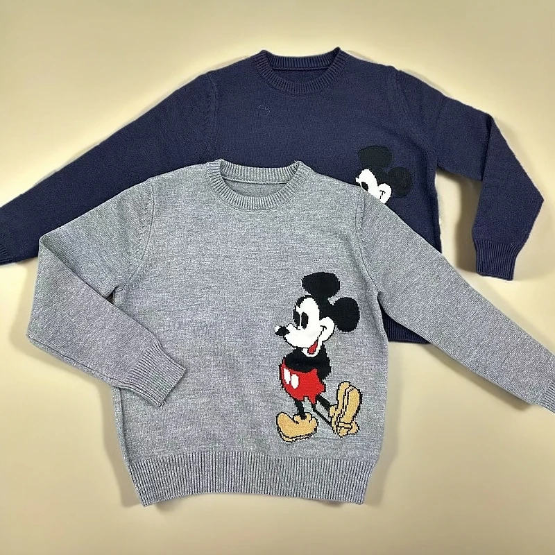 【叶子服饰】春季新款时尚百搭简约米奇圆领毛衣0420