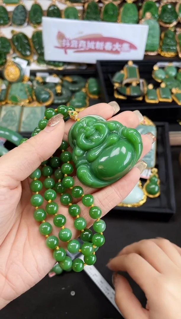 【闪购商品】和田玉套链18K金镶嵌多样性发一