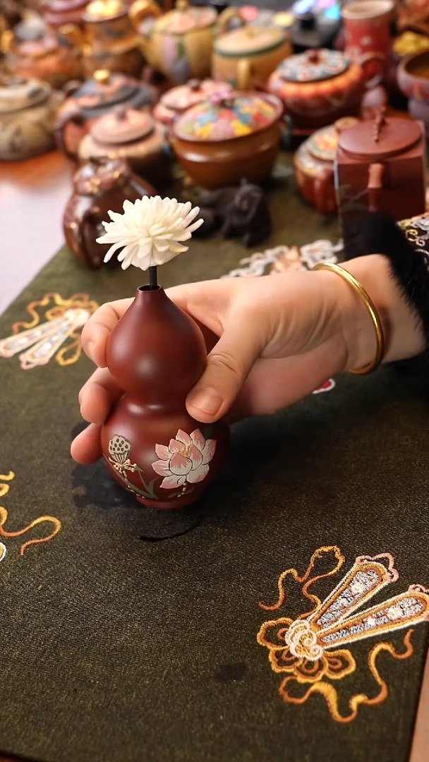 茶壶紫砂葫芦花瓶