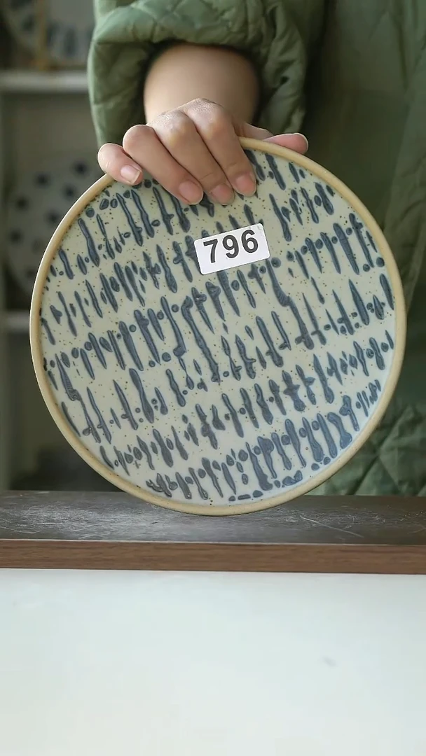 陶瑕疵不退换796手绘车窗雨滴早餐盘21cm@7-10@