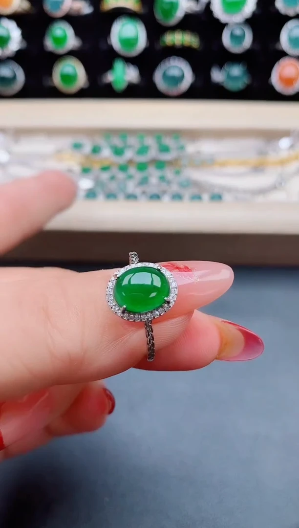 【闪购商品】翡翠戒指银S925镶嵌321321