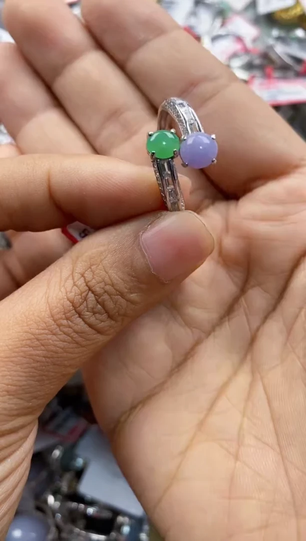 银S925镶嵌戒指翡翠333            6