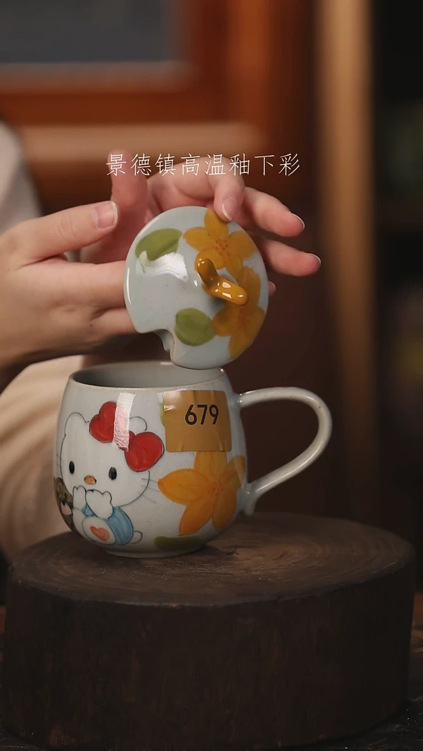 陶瓷景德镇高温釉下手绘陶瓷@L679@