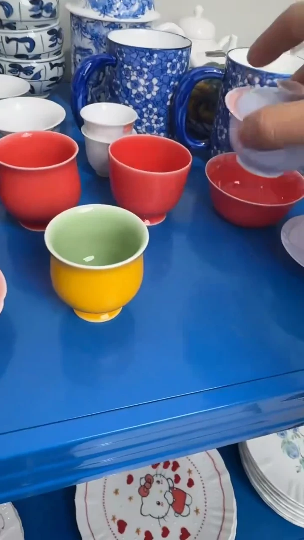 摆件陶瓷佛****娘景德镇高温瓷（盖碗加杯）