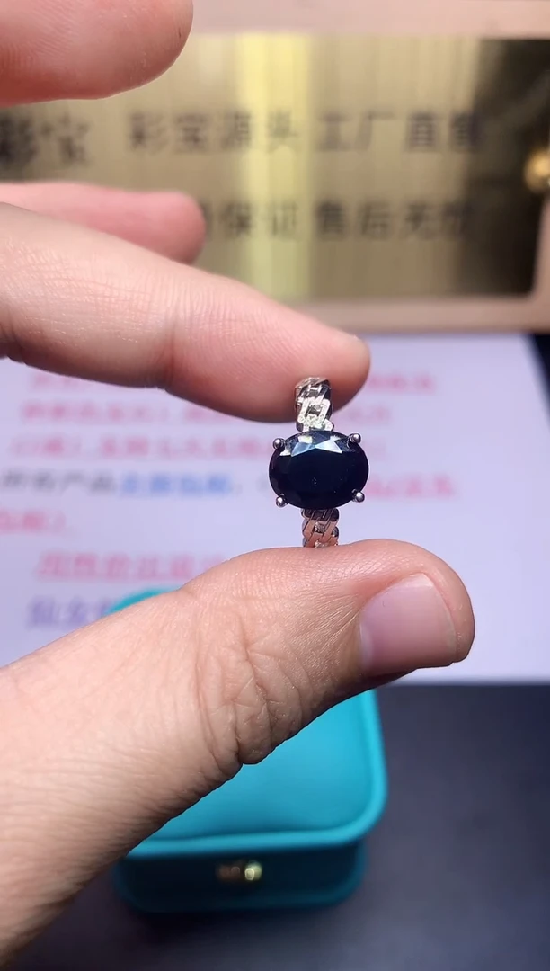 【闪购商品】蓝宝石戒指银S925镶嵌........