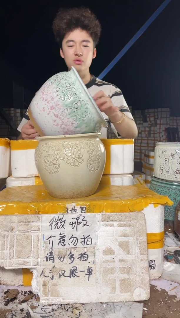 紫砂花盆宜兴紫砂粗陶花盆尺寸（口/高）20*20