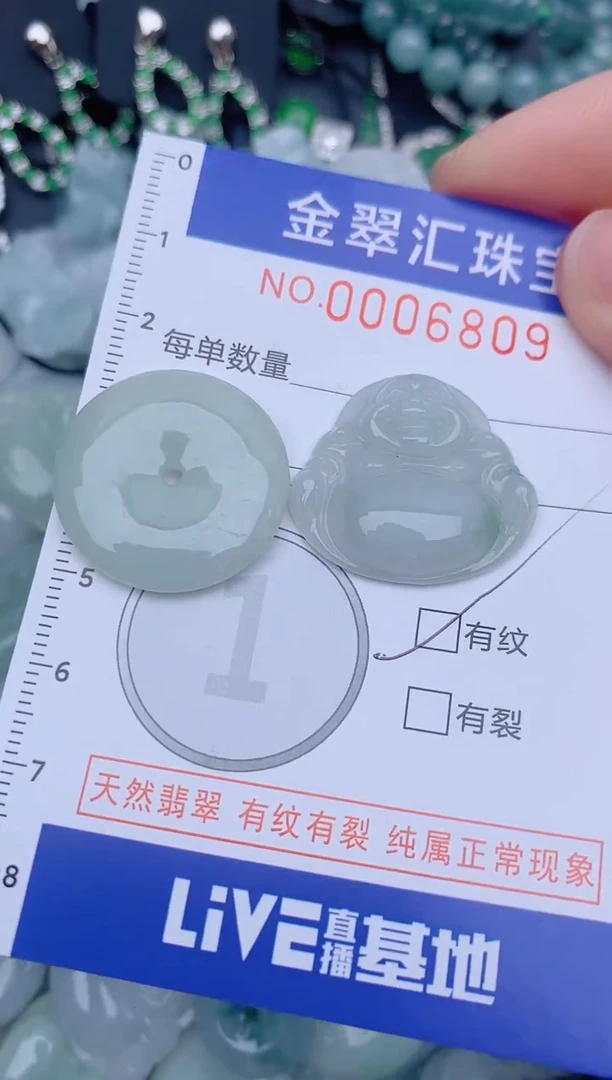 翡翠未镶嵌颈饰6809