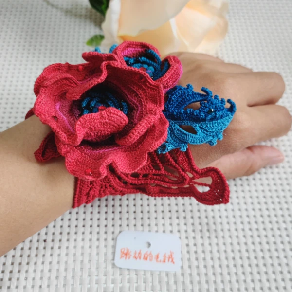 毛绒夏娃蝴蝶护腕教程