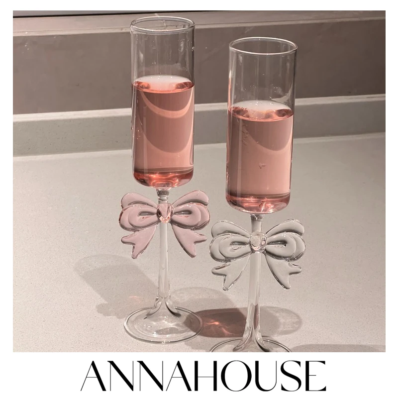 ANNAHOUSE原创款高脚杯ins风高颜值蝴蝶酒杯蝴蝶水杯香槟酒杯HD