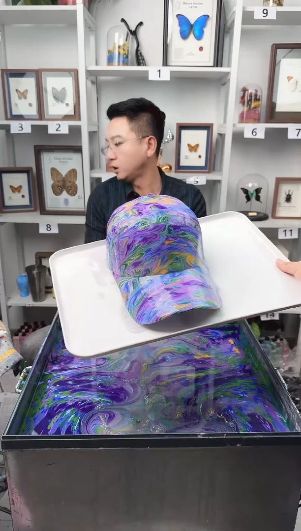 纯棉成人款莫奈花园水拓帽