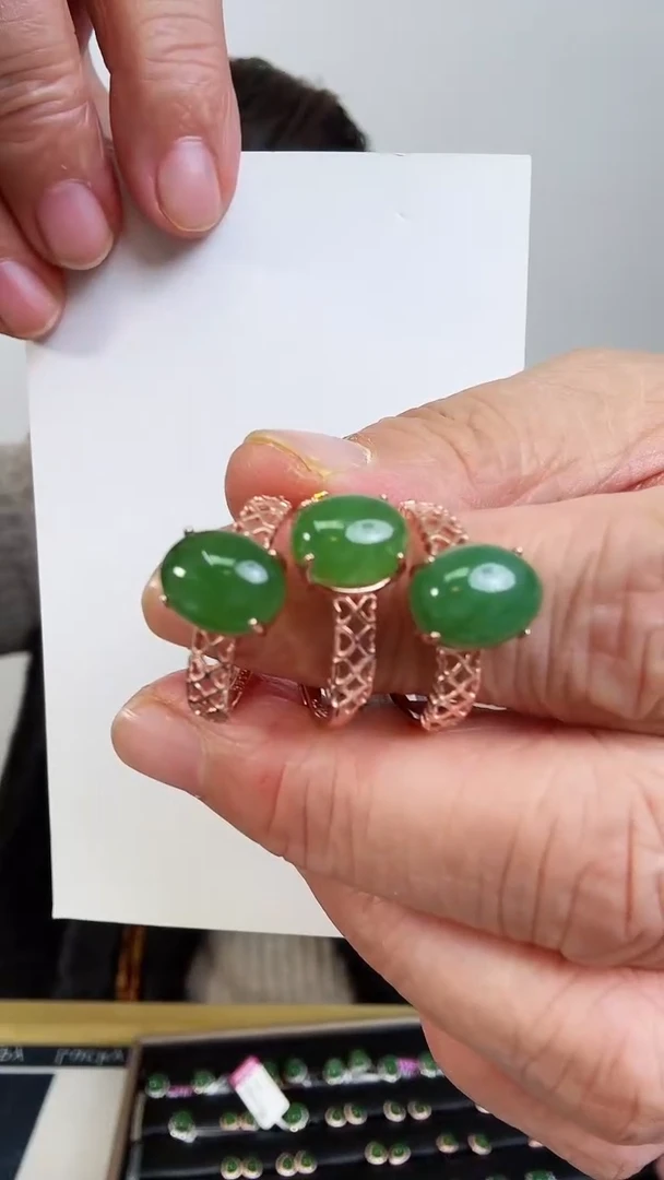 【闪购商品】和田玉戒指银S925镶嵌戒指多样性发一个