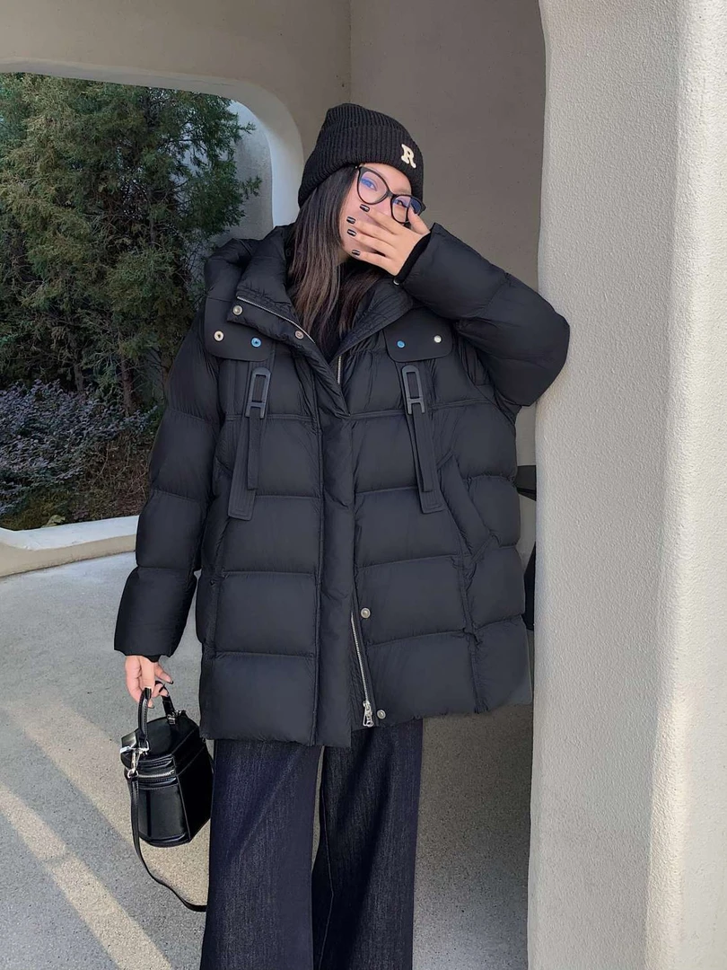 【熊二专属】新款2024立体裁剪中长设计师款羽绒服FS8106女款