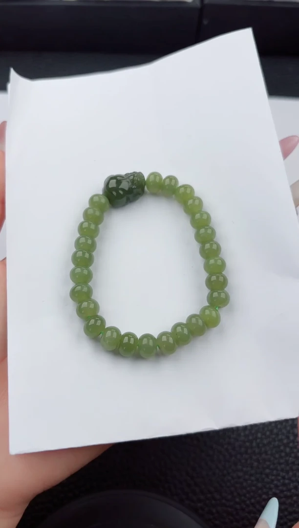 手串未镶嵌和田玉555嗨购微色差T1貔貅8