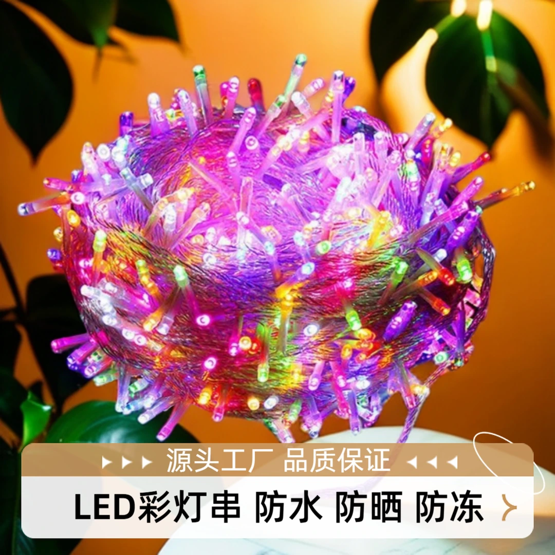 LED彩灯串灯户外防水防冻七彩闪光灯满天星圣诞新年灯串婚庆装饰