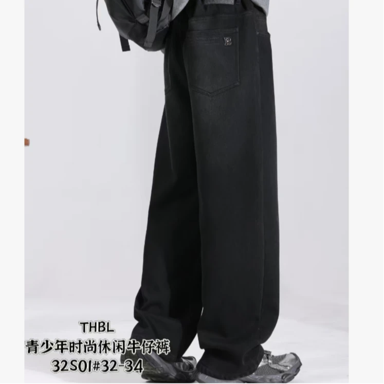 32S01一体绒青少年潮牌牛仔裤