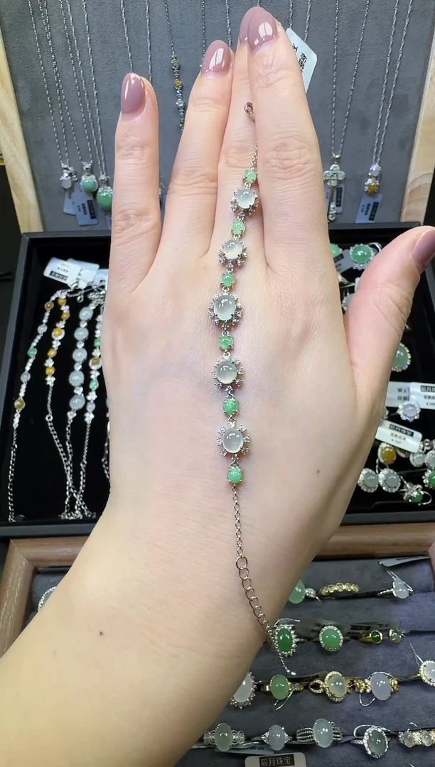 银S925镶嵌戒指翡翠翡翠手链21