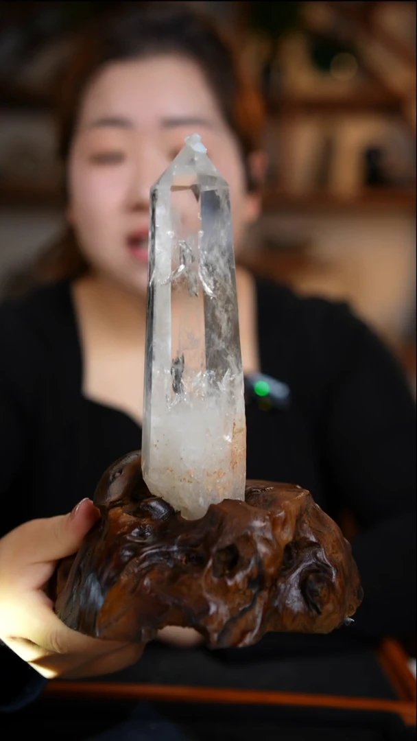 未镶嵌珠宝半成品水晶白水晶柱子D699