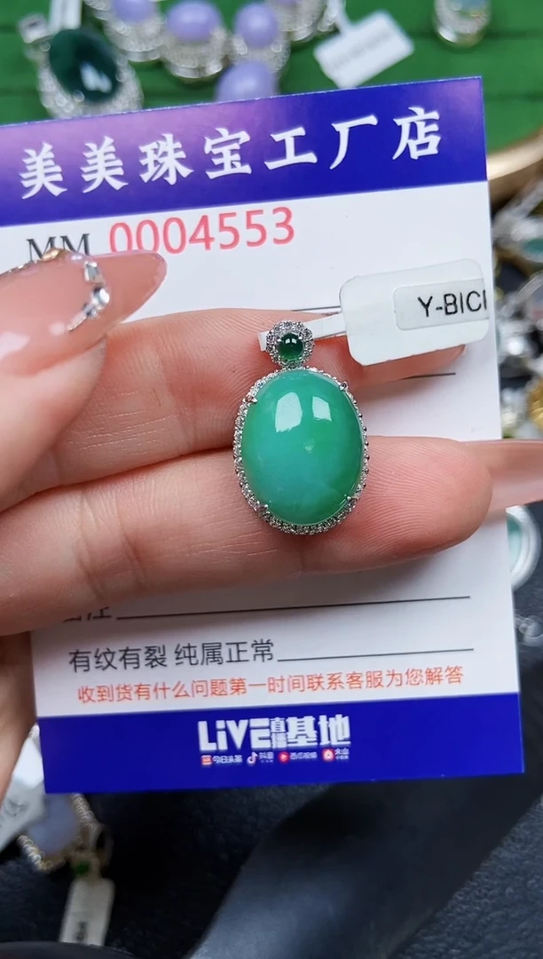 【闪购商品】翡翠颈饰银S925镶嵌4553