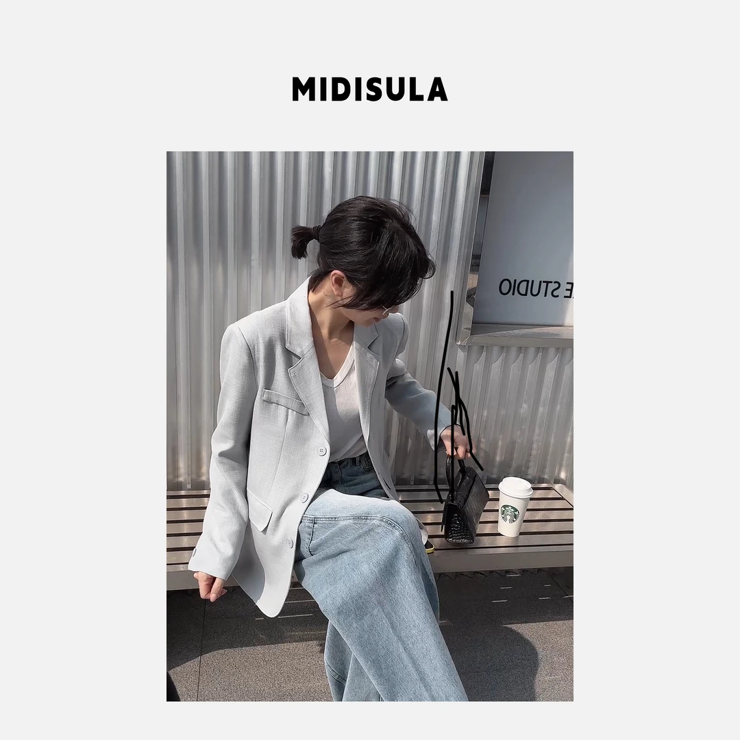 【H.MDSL】春装新款韩系时尚气质高级感宽松西装#0289