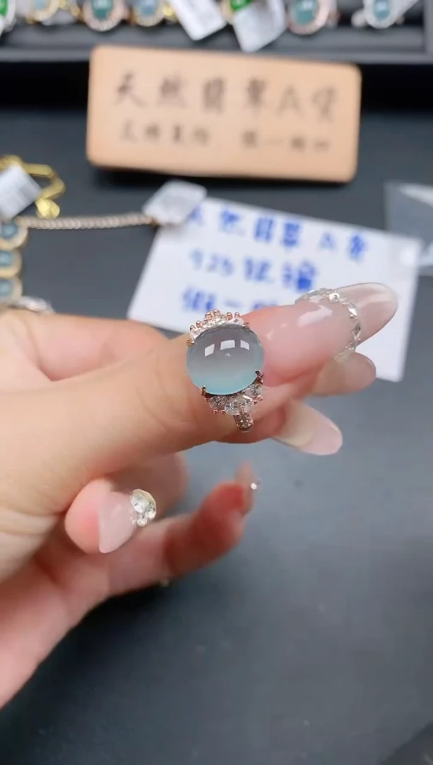 银S925镶嵌戒指翡翠11