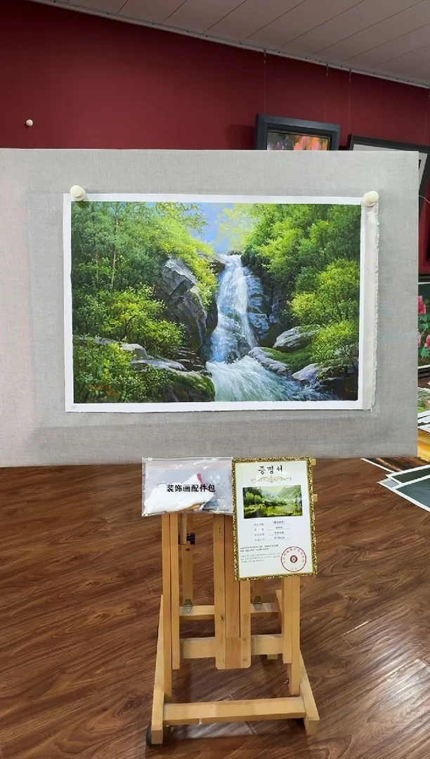 油画【原创·保真·带证书】朝鲜画家纯手绘油画--顺丰包邮--