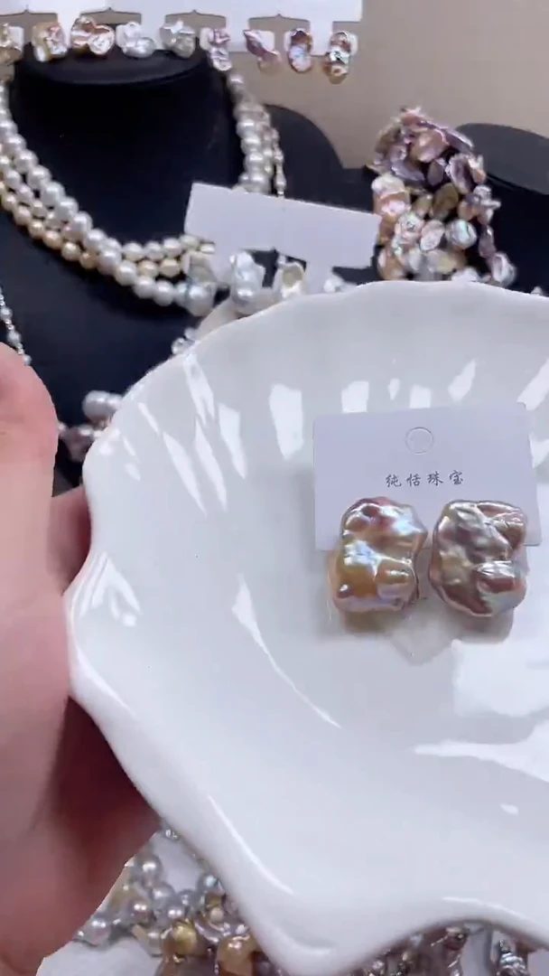 未镶嵌耳饰淡水珍珠【纯恬饰品】