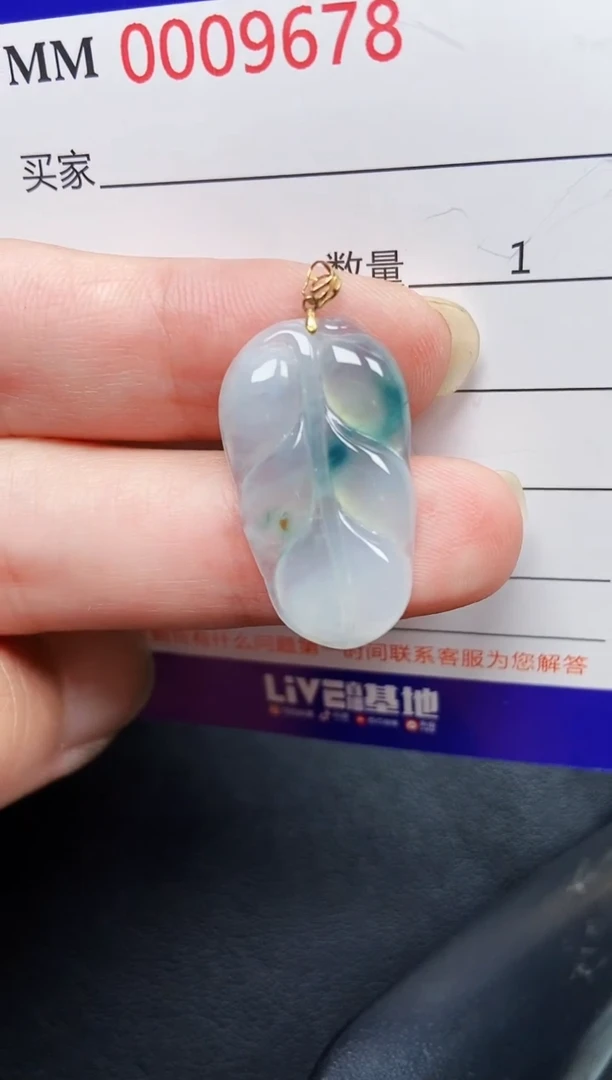 翡翠18K金镶嵌颈饰9678