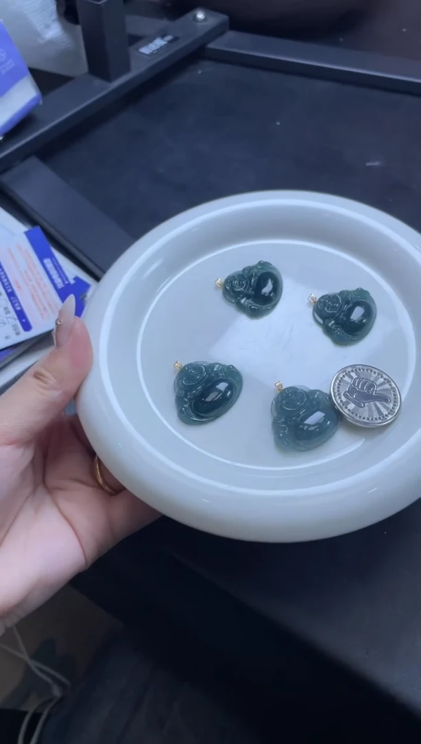 【闪购商品】翡翠吊坠(不含链)18K金镶嵌W356-24051301B多样性发一