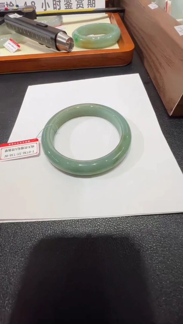 未镶嵌手镯翡翠-纯天然缅甸A货翡翠手镯-54-55mm136号